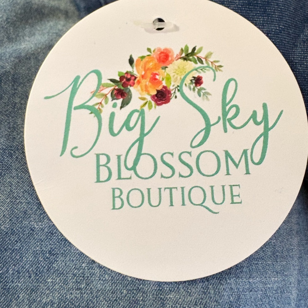 NEW Ladies Big Sky Bloom Boutique Ombre Button-Down Shirt Dress - Picture 8 of 9